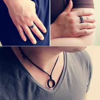 YWSHK 316L Stainless Steel Black Color Jesus Cross Ring Letter Bible Prayer Finger Rings For Men 8mm Amulet Jewelry Wholesale - Trendy Planet