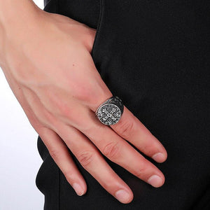 Christianity Jesus Exorcism Cross Ring Black/Gold/Silver Color Stainless Steel CSPB CSSML NDSMD Saint Benedict of Nursia Ring - Trendy Planet