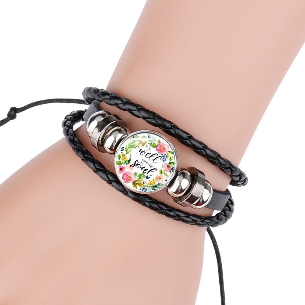 Proverbs Charm Leather Wrap Women Bracelet - Trendy Planet