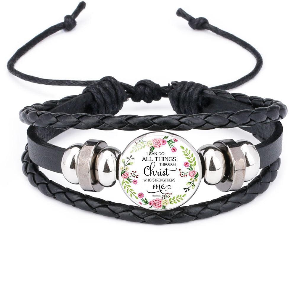 Proverbs Charm Leather Wrap Women Bracelet - Trendy Planet