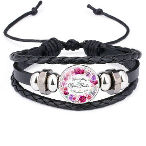 Proverbs Charm Leather Wrap Women Bracelet - Trendy Planet