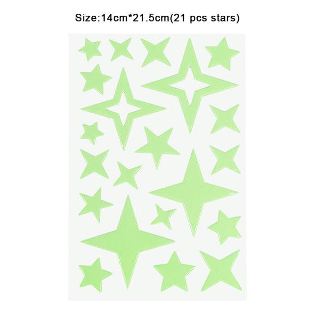 Luminous 3D Stars Dots Wall Sticker for Kids Room Bedroom - Trendy Planet