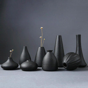 Black Ceramic Small Vase Home Decoration - Trendy Planet