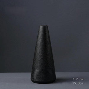 Black Ceramic Small Vase Home Decoration - Trendy Planet
