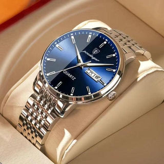 POEDAGAR Men Watch Stainless Stain Business Quartz - Trendy Planet